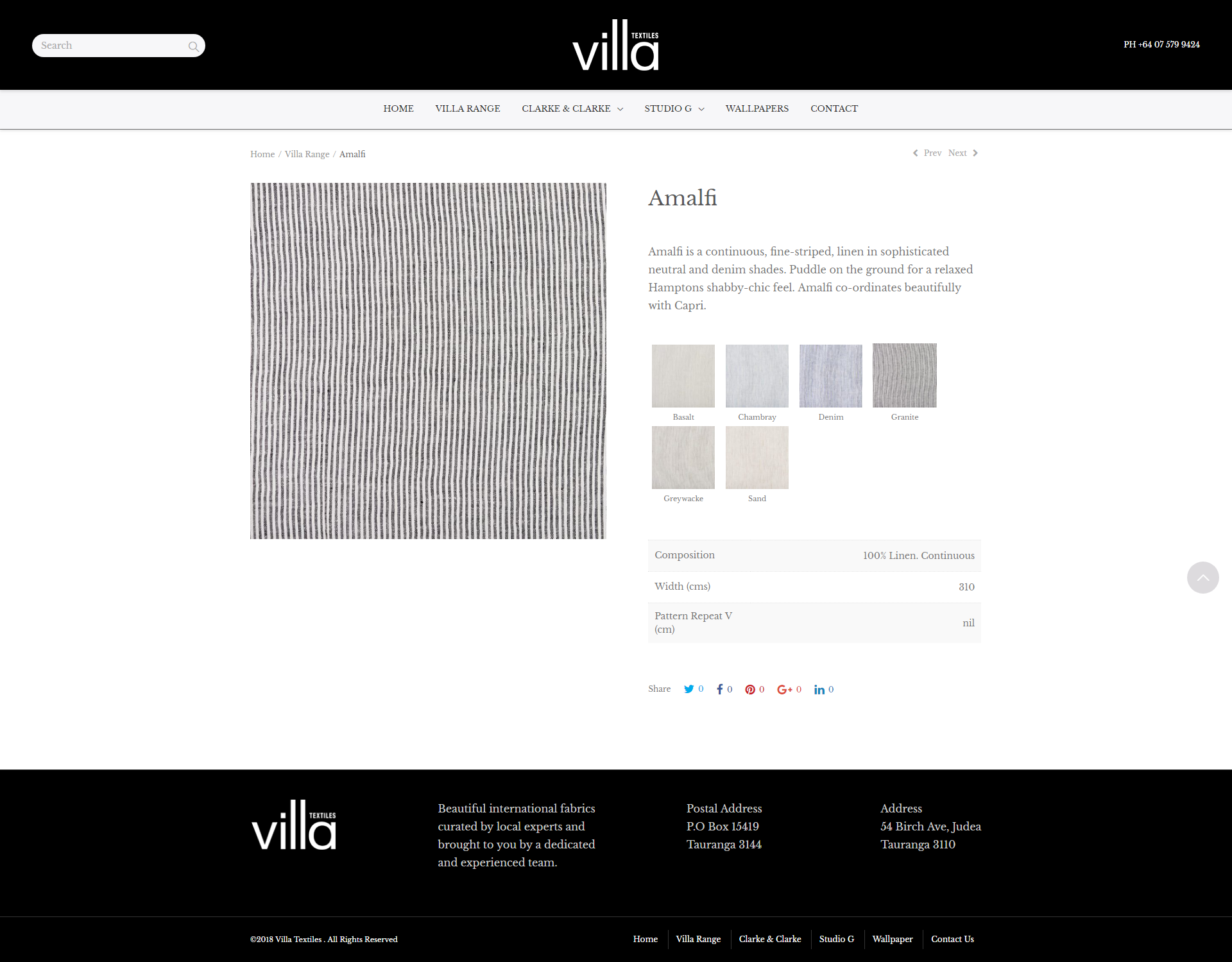 Villa Textiles product description